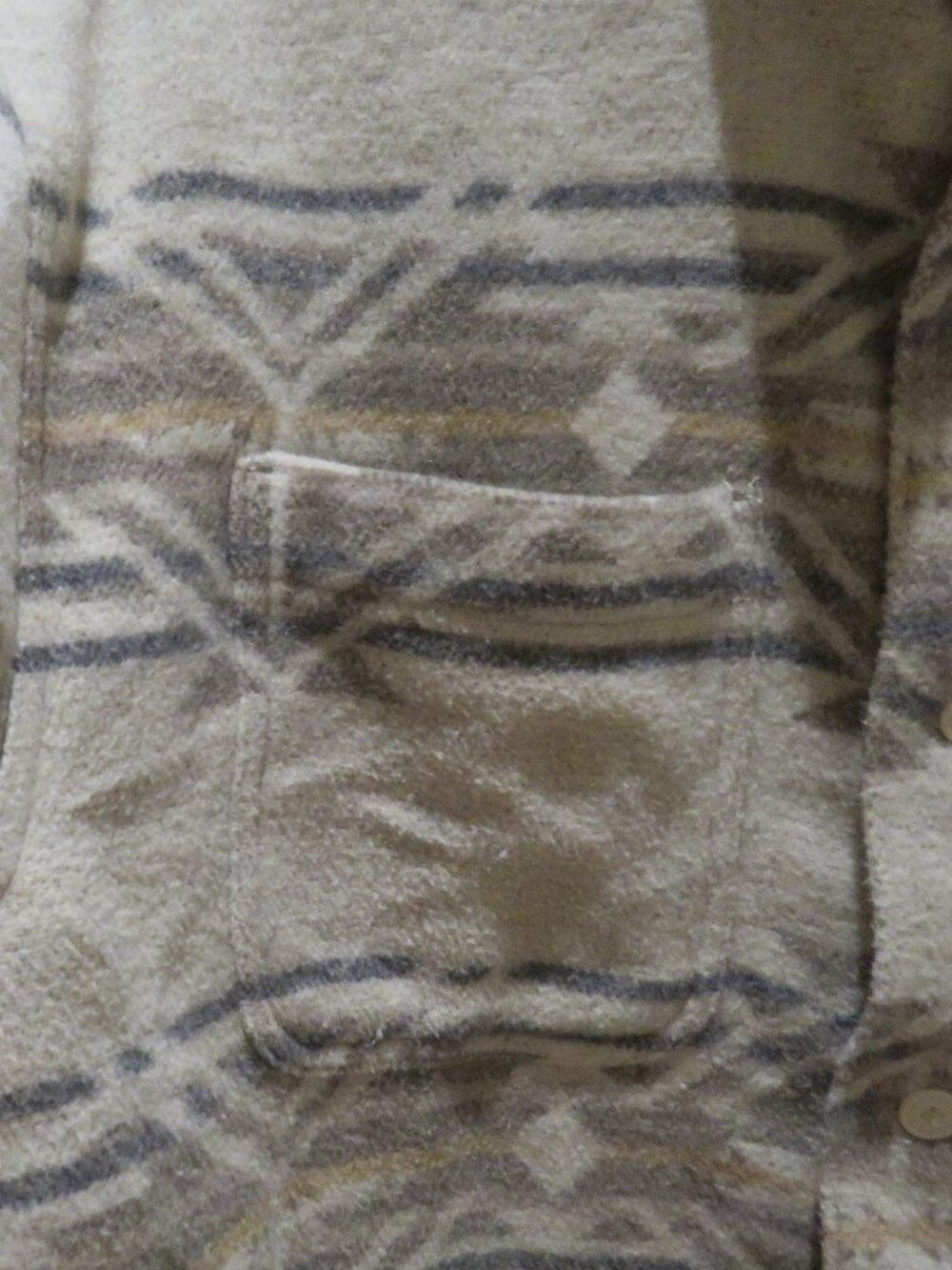 AMERICAN EAGLE Aztec Southwestern Shirt Shacket Jacket Cocoa Cream Large Outdoor - Picture 9 of 15